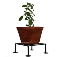 Square Iron Planter Stand Pack of 2 - Free Size, Black, Iron, Pack of 2
